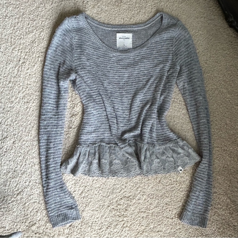 Y2k Abercrombie and fitch coquette babydoll Bella swan ruffle sweater - Picture 7 of 15
